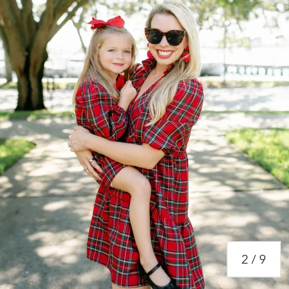 Christmas Plaid Red Coco Dress Holiday Matching